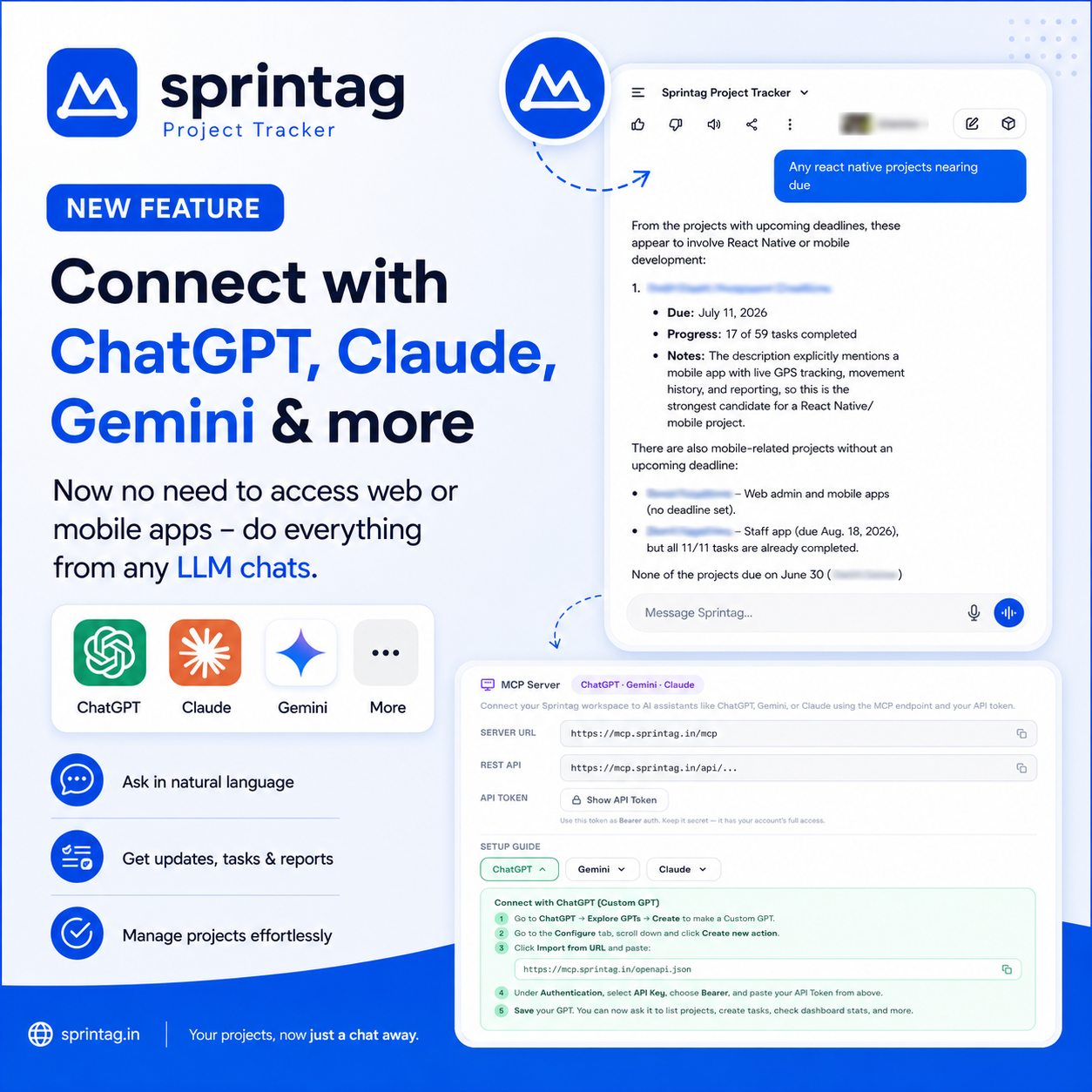 Sprintag AI Connect — ChatGPT, Claude, Gemini integration